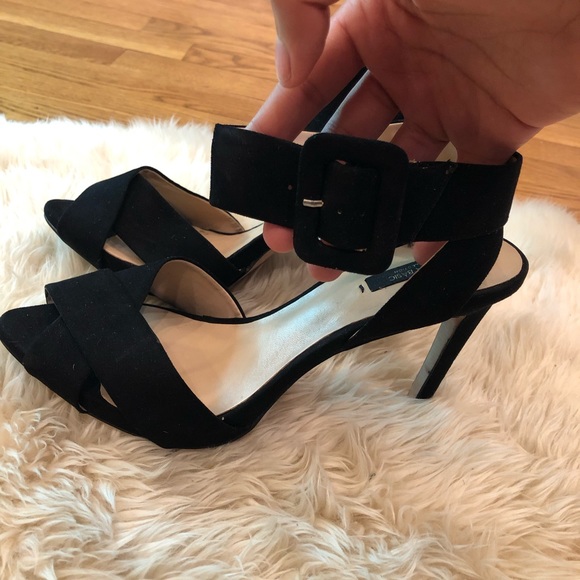 Zara Shoes - Zara Black Suede Sandals with Buckle